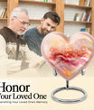 Abstract heart design large urn for adult male ashes