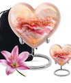 Abstract heart design large urn for adult male ashes