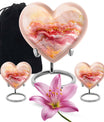 Abstract heart design large urn for adult male ashes