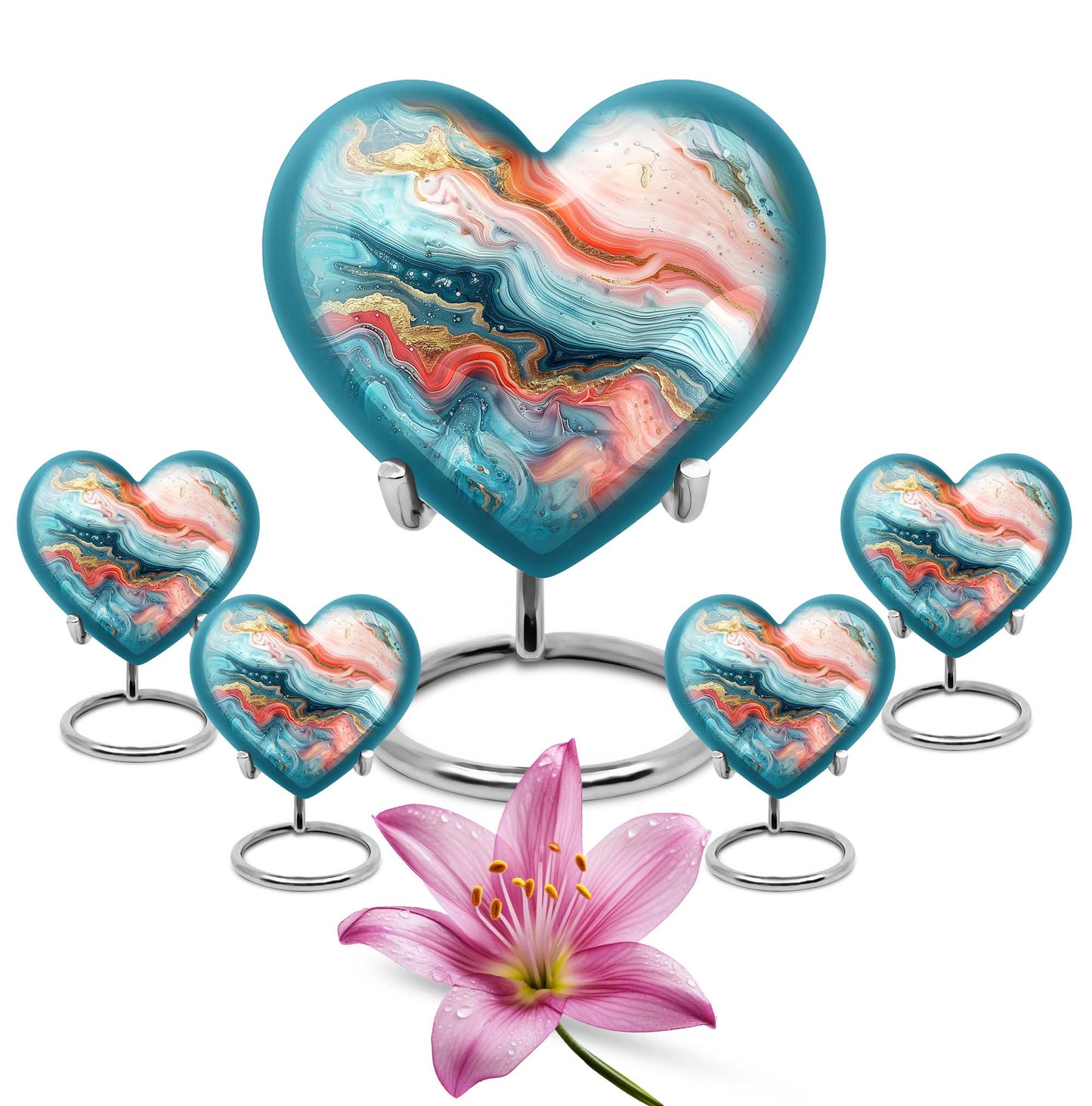 Abstract 10-inch heart urn