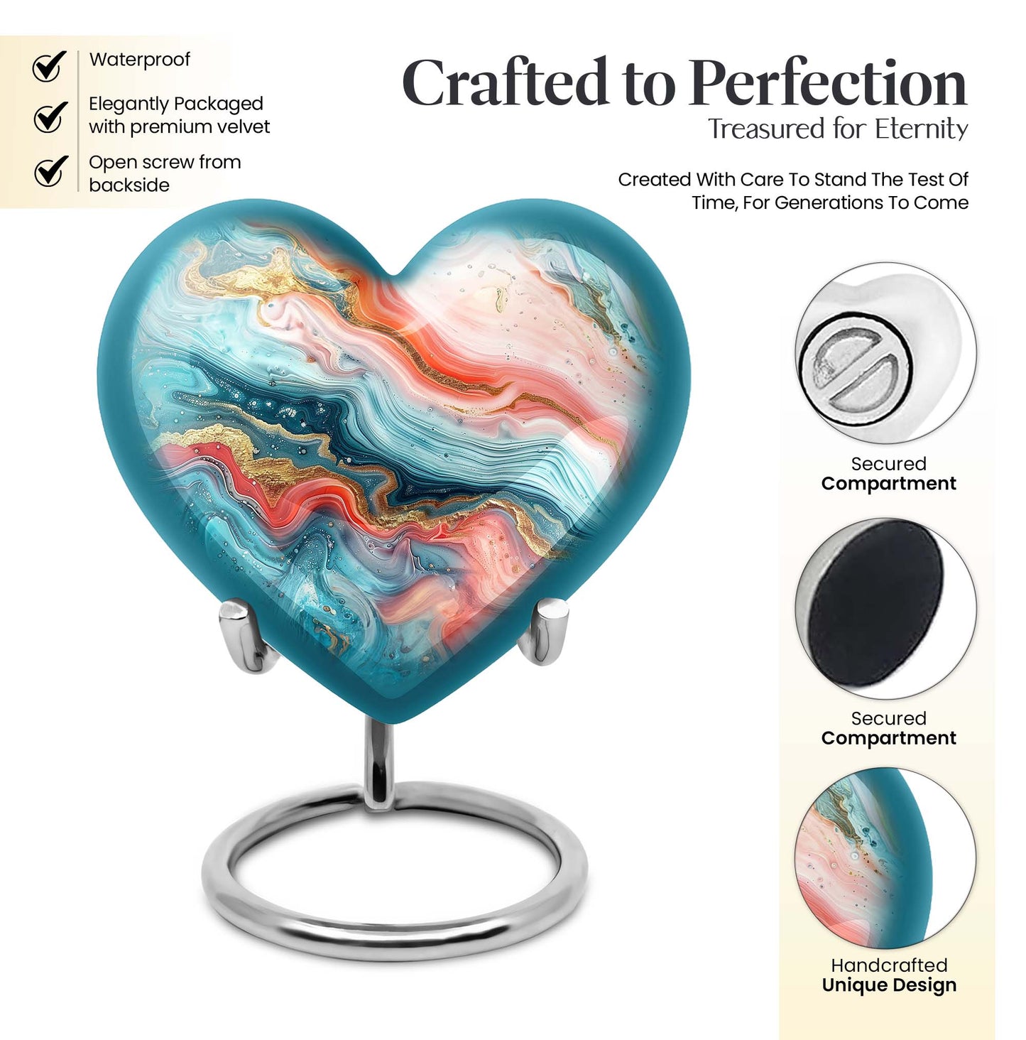Abstract 10-inch heart urn
