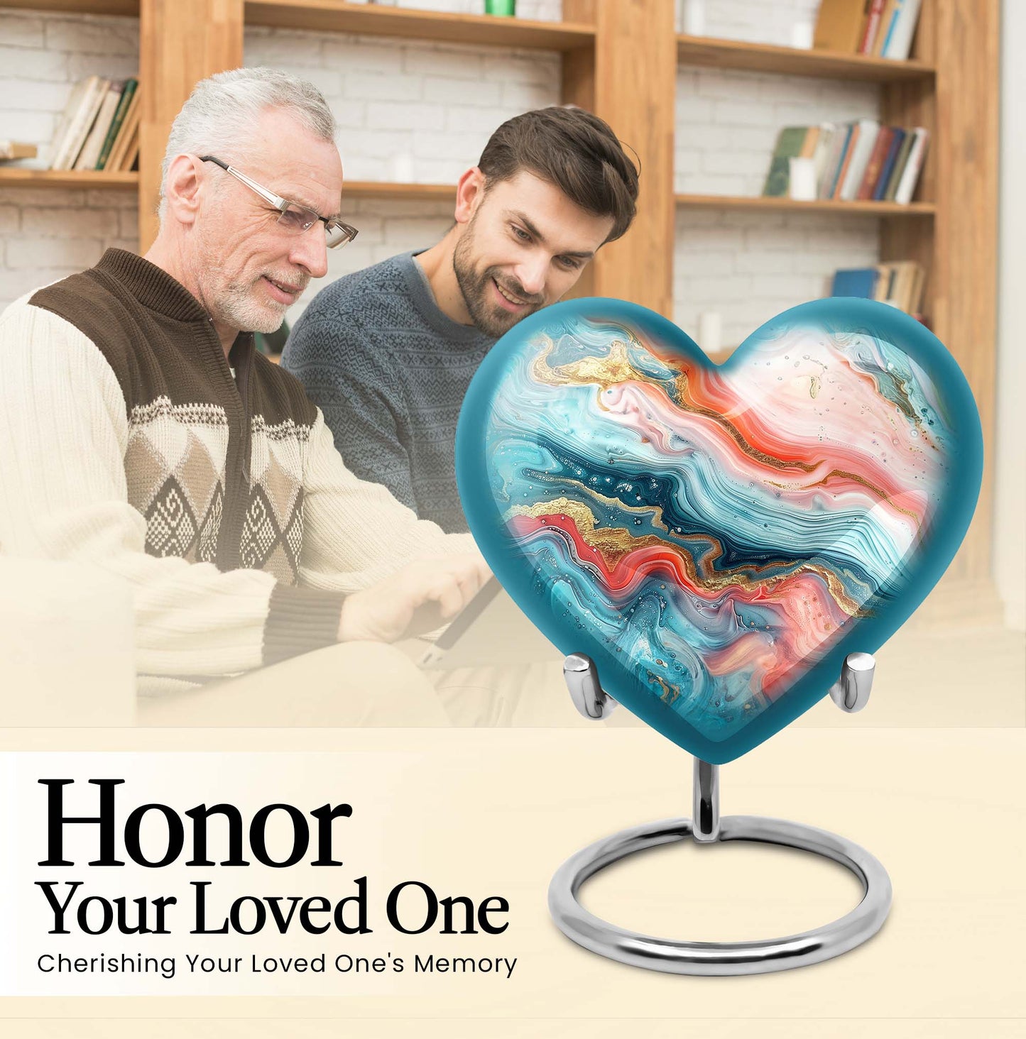 Abstract 10-inch heart urn