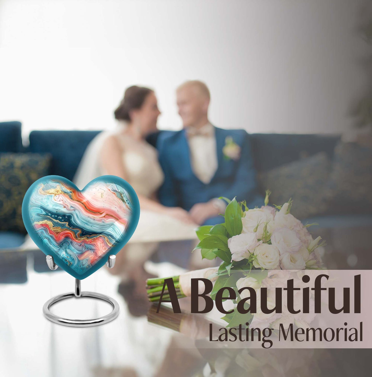 Abstract 10-inch heart urn