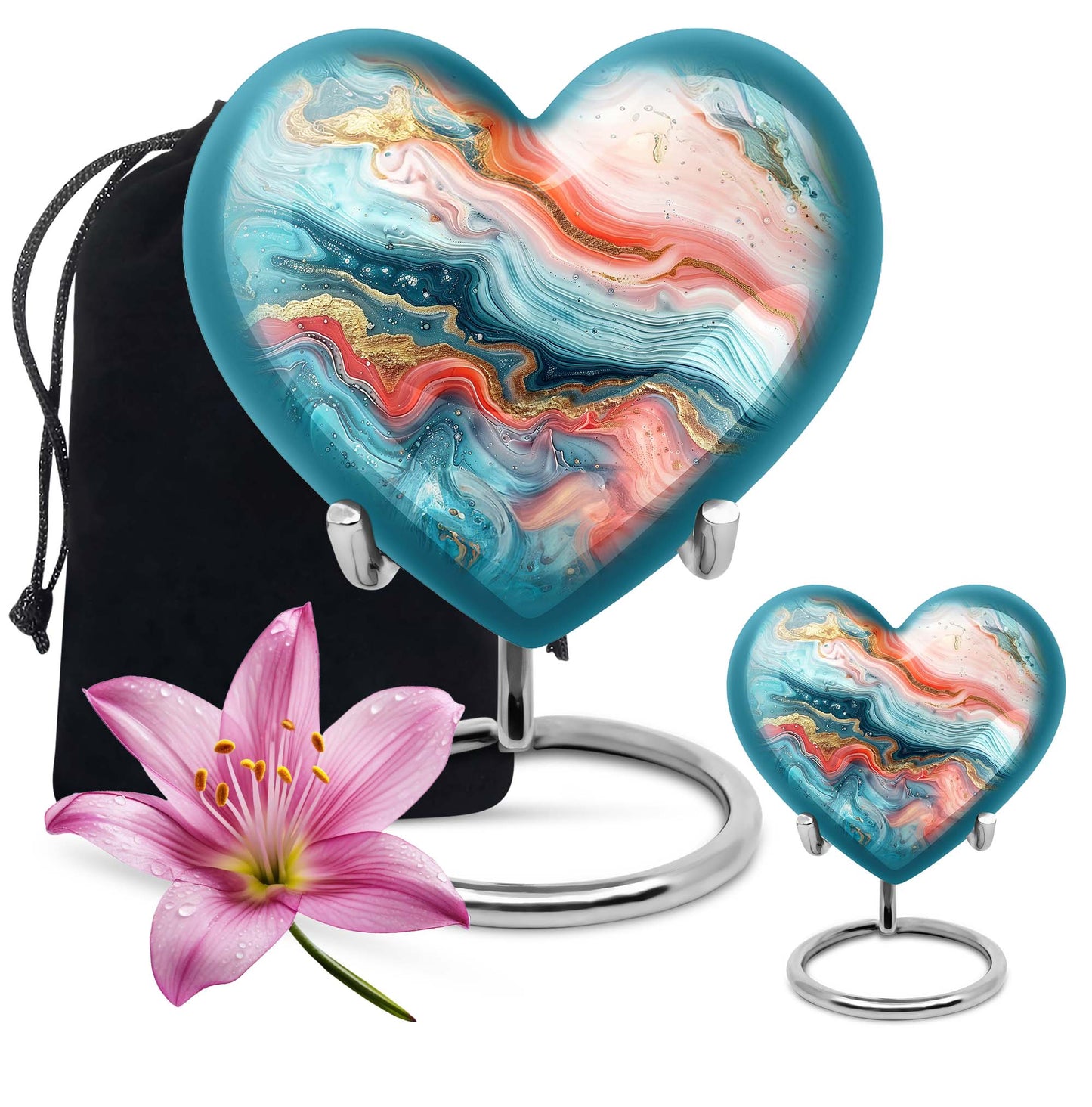 Abstract 10-inch heart urn