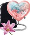 Abstract heart-shaped burial custom urn