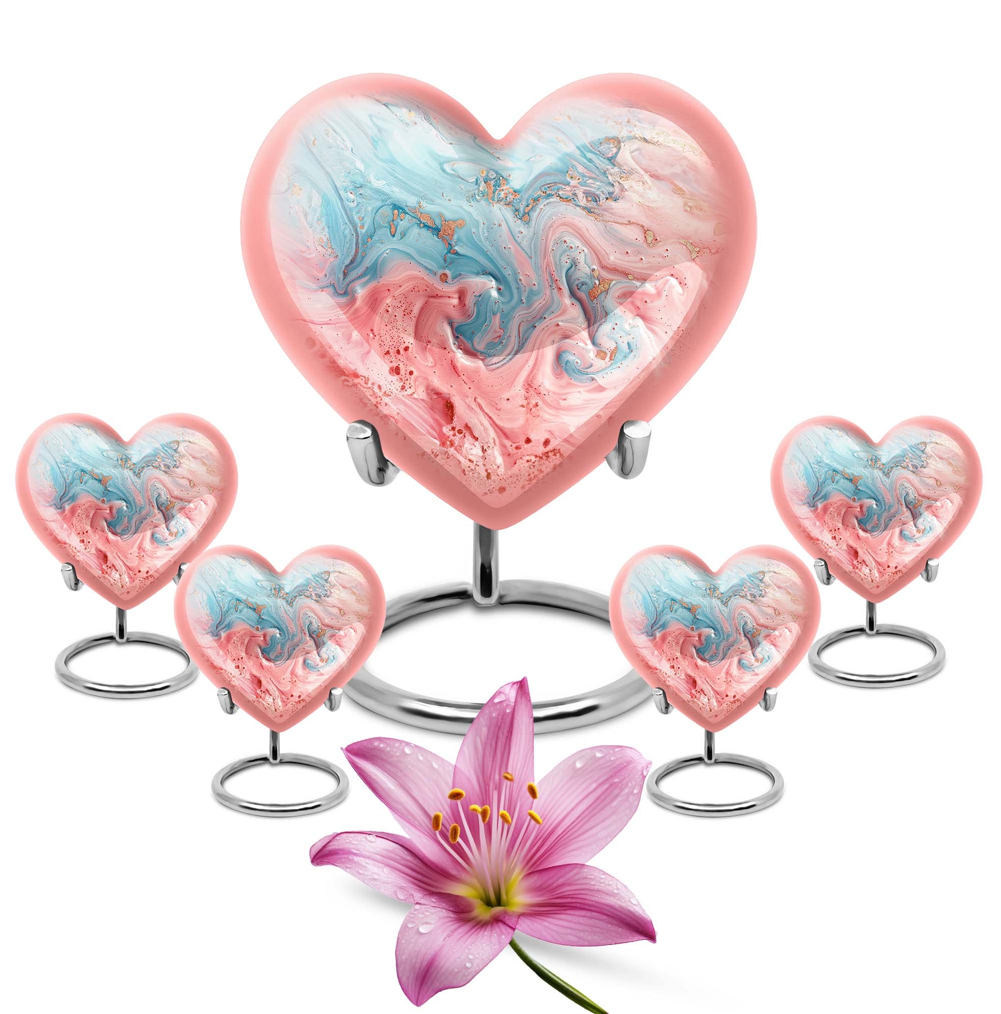 Abstract heart-shaped burial custom urn