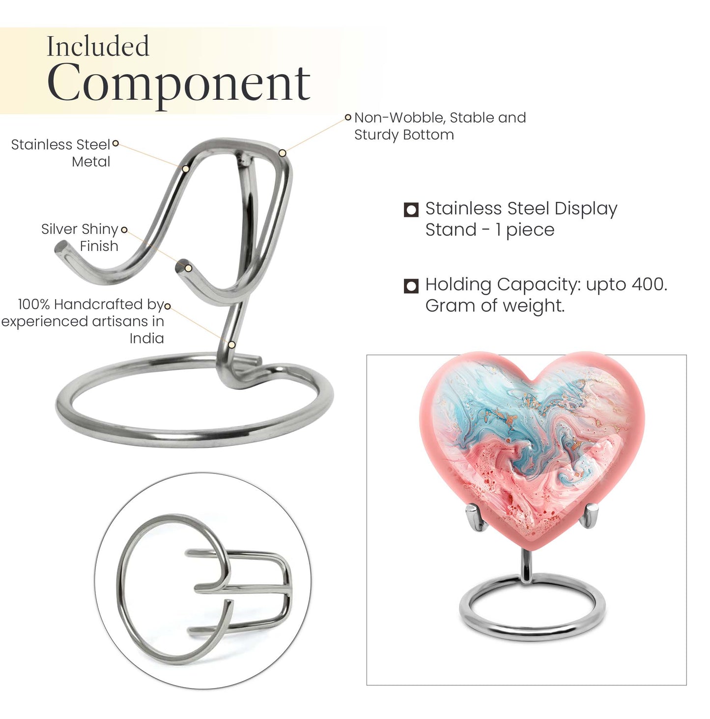 Abstract heart-shaped burial custom urn