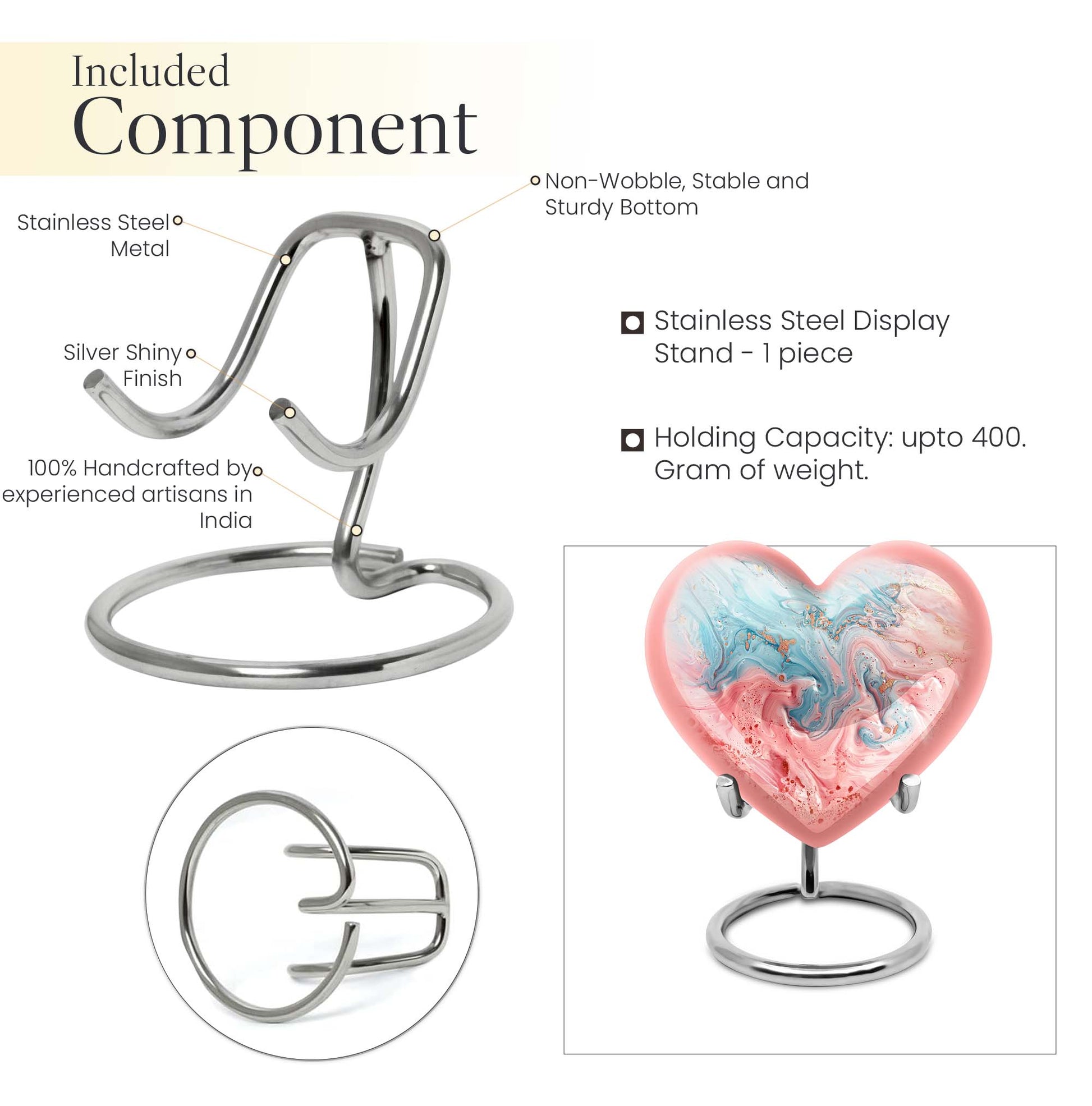 Abstract heart-shaped burial custom urn