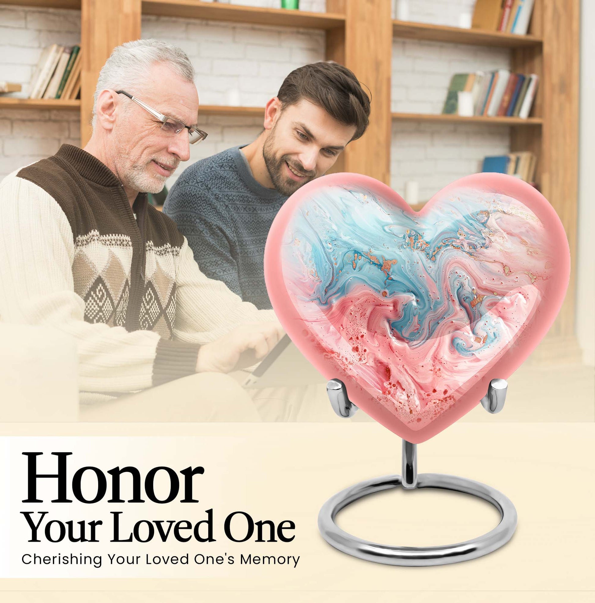 Abstract heart-shaped burial custom urn
