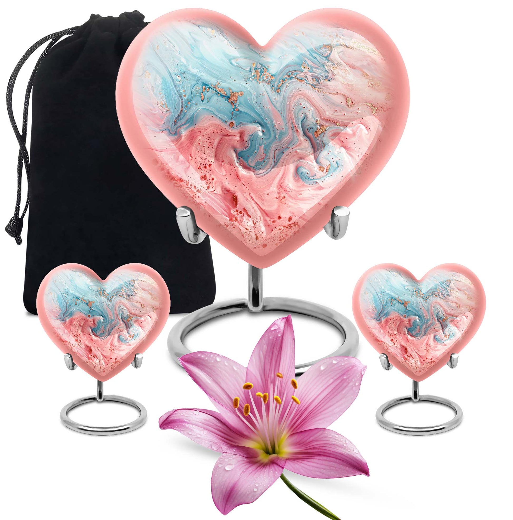 Abstract heart-shaped burial custom urn