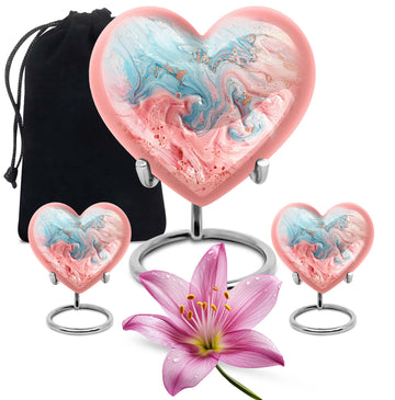 10 inch large Urn with 2 Keepsake 3 Inch Urns