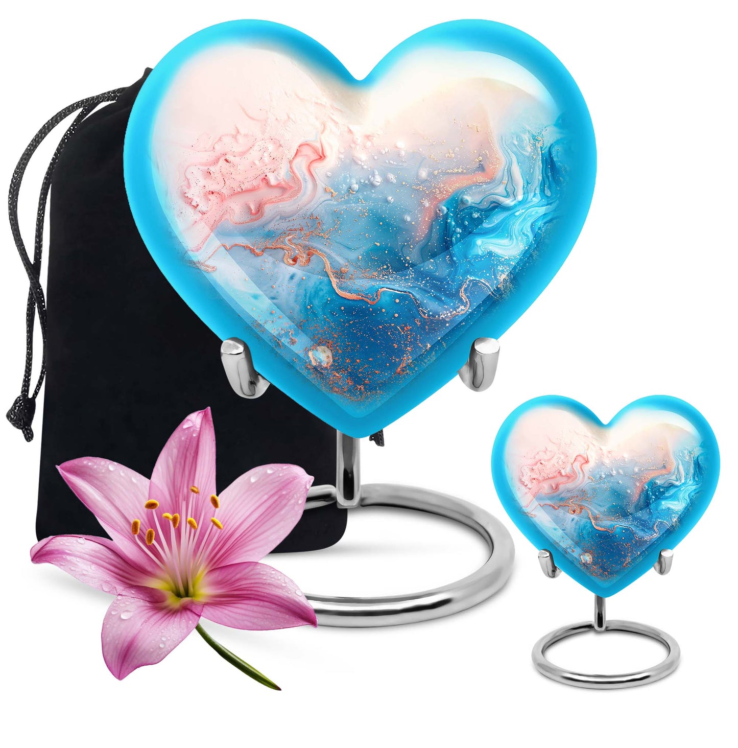 abstract heart design urn