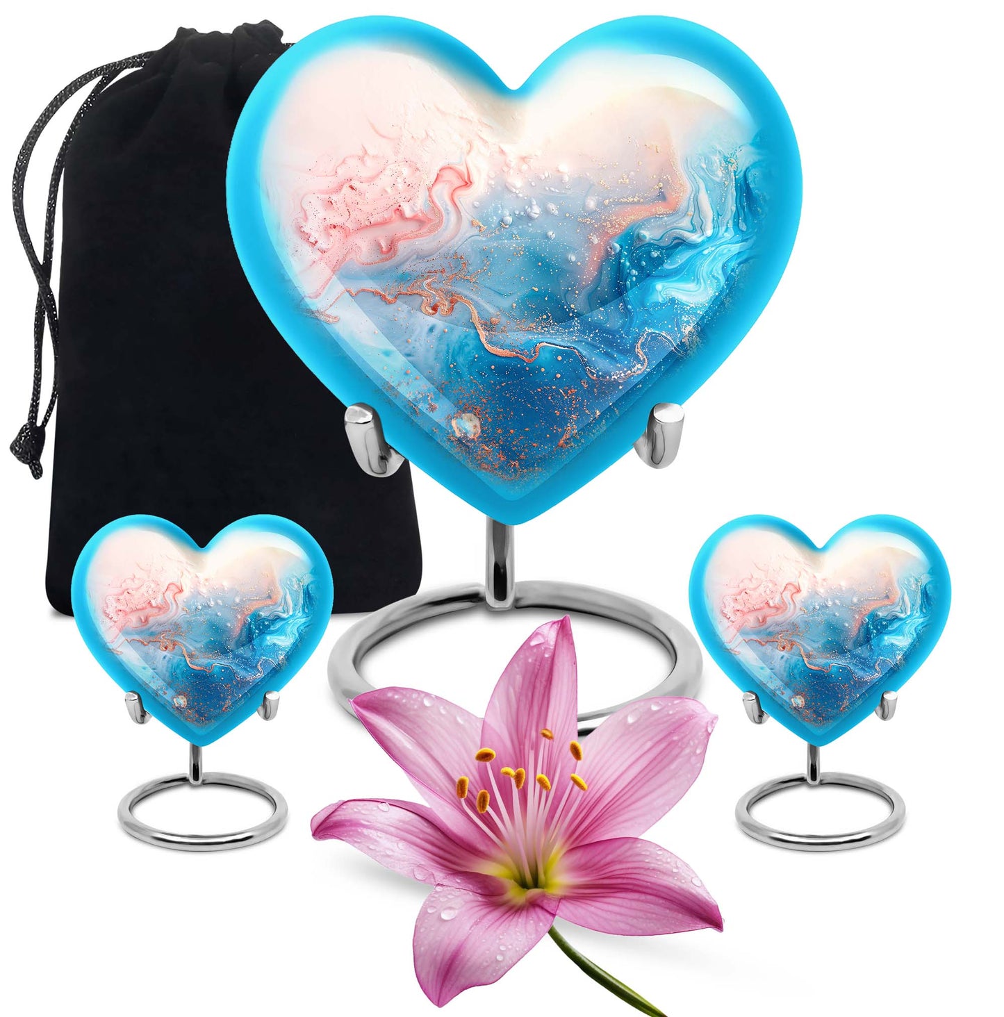 abstract heart design urn