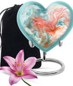 abstract heart-shaped memorial urn for men