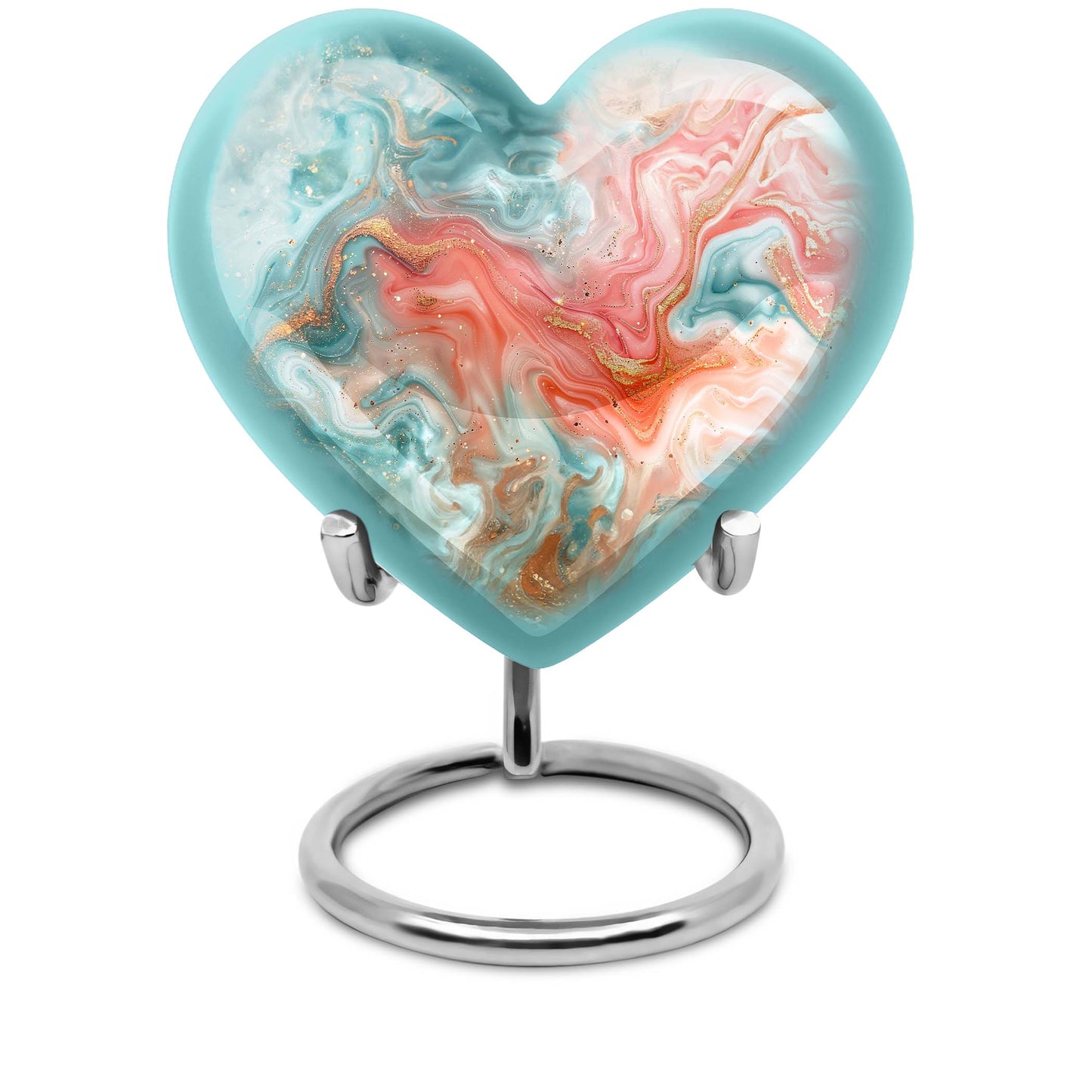 abstract heart-shaped memorial urn for men
