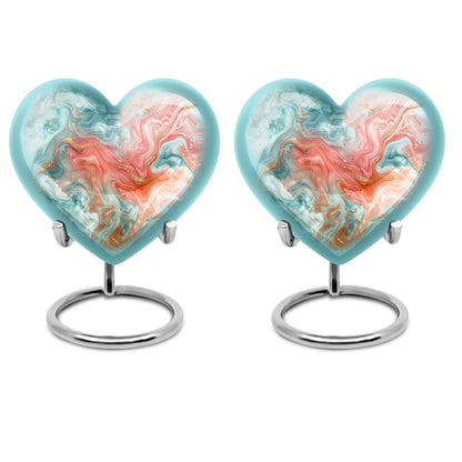 abstract heart-shaped memorial urn for men