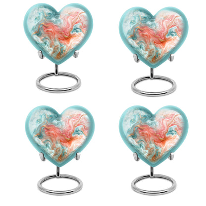 abstract heart-shaped memorial urn for men