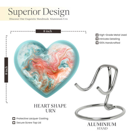 abstract heart-shaped memorial urn for men