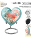 abstract heart-shaped memorial urn for men