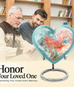 abstract heart-shaped memorial urn for men