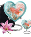abstract heart-shaped memorial urn for men