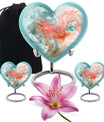 abstract heart-shaped memorial urn for men