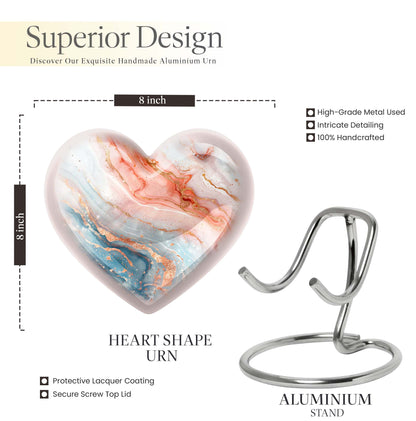 10-Inch Heart-shaped Abstract Urn,