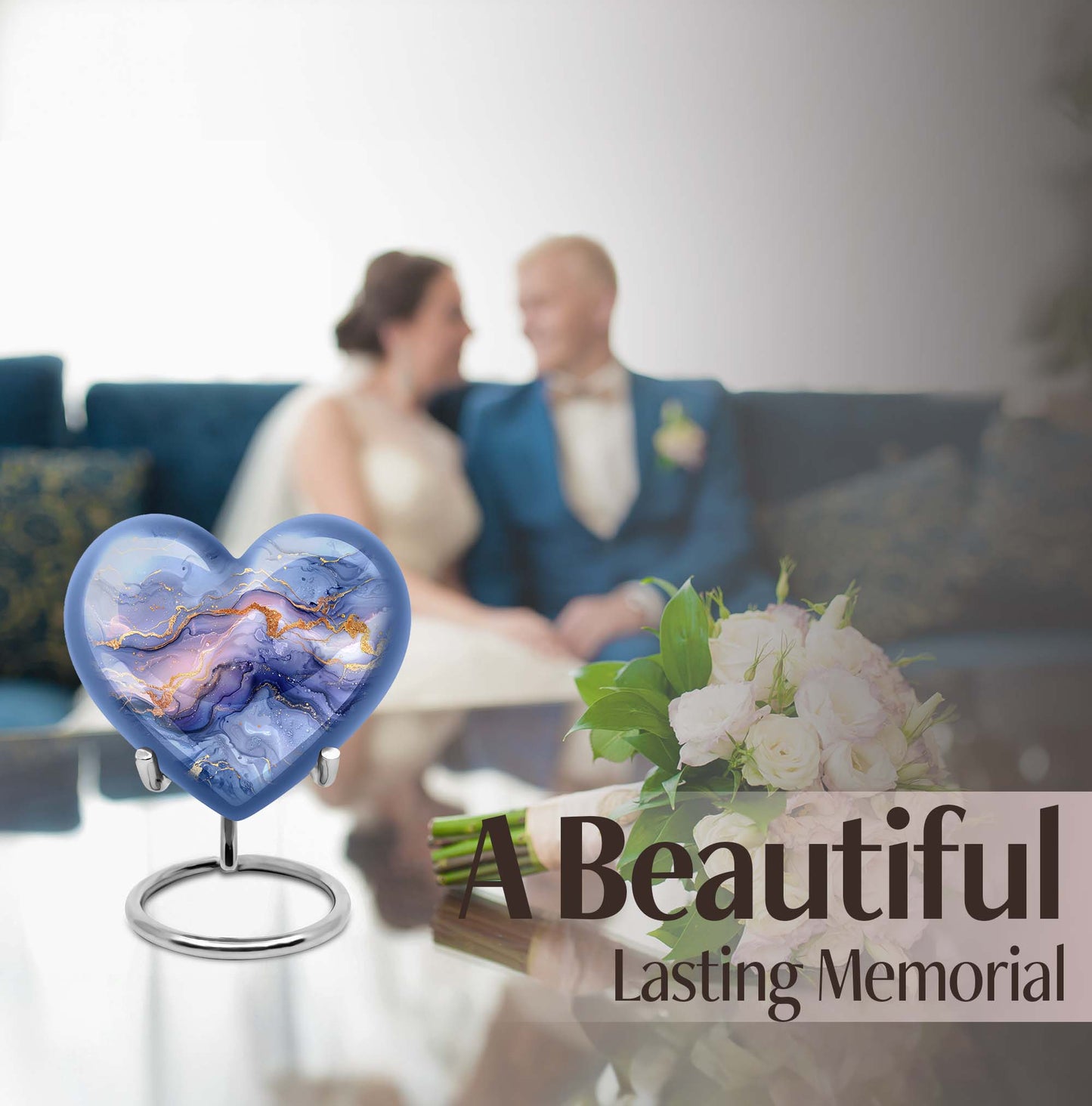 Abstract Heart Keepsake Cremation Urn