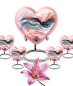 abstract heart urn for female funeral.