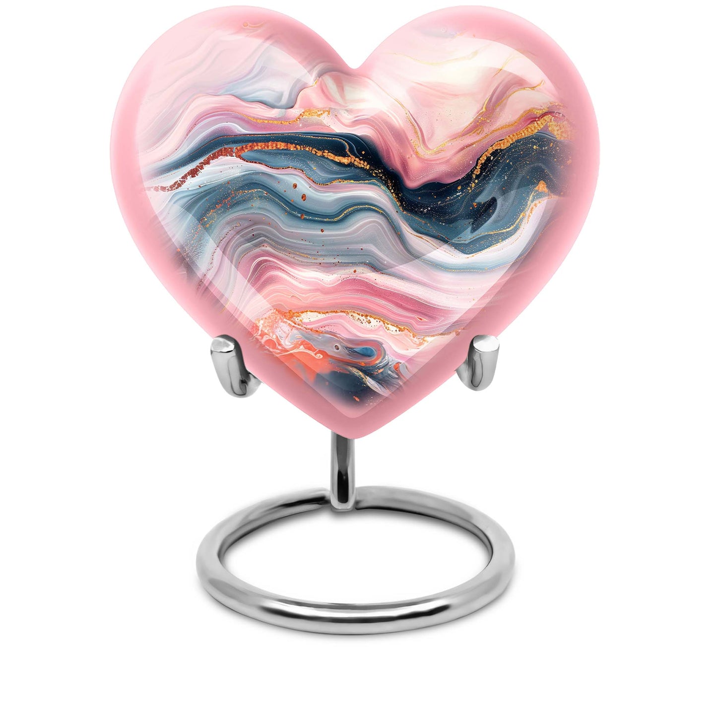 abstract heart urn for female funeral.
