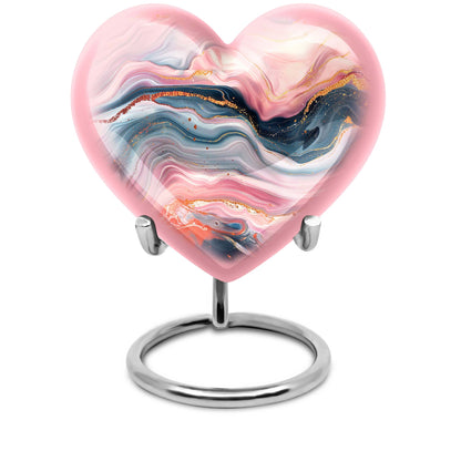 abstract heart urn for female funeral.