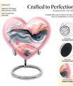 abstract heart urn for female funeral.