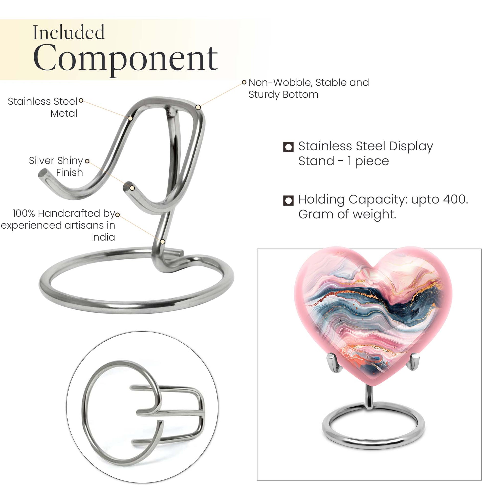 abstract heart urn for female funeral.