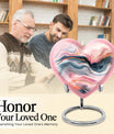 abstract heart urn for female funeral.