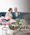 abstract heart urn for female funeral.