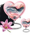 abstract heart urn for female funeral.
