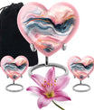 abstract heart urn for female funeral.