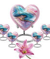 abstract heart memorial urn for women ashes