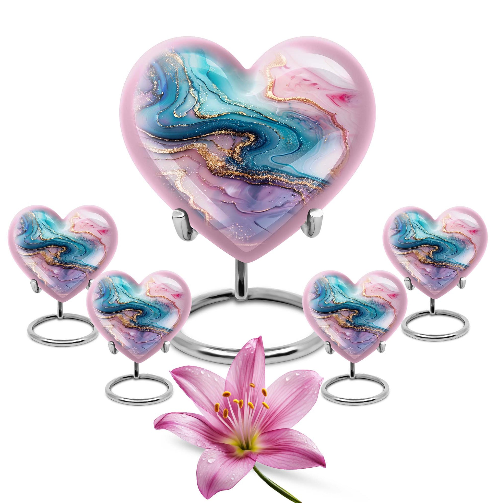 abstract heart memorial urn for women ashes