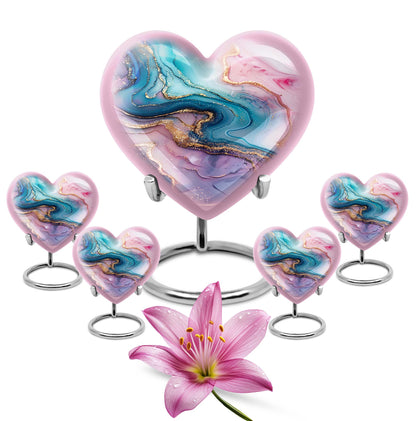 abstract heart memorial urn for women ashes
