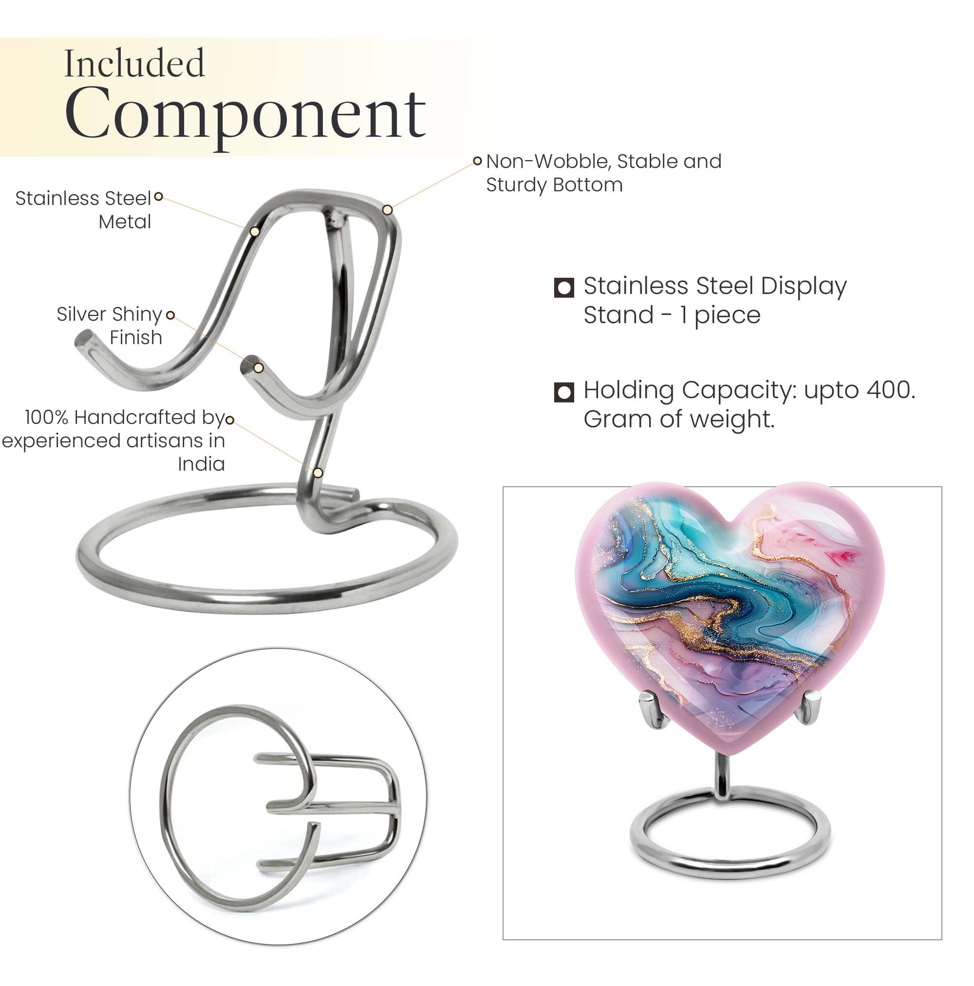 abstract heart memorial urn for women ashes