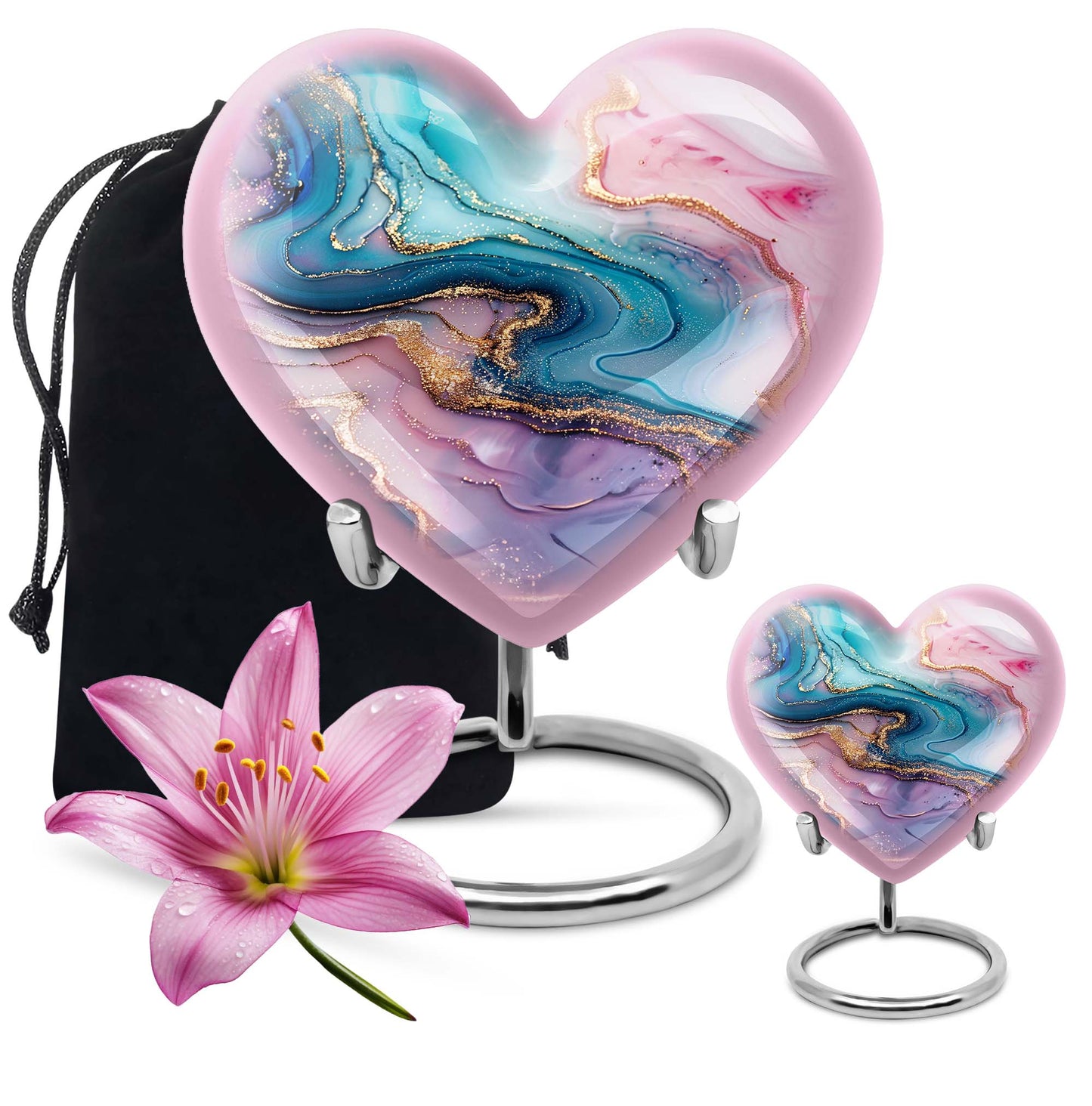 abstract heart memorial urn for women ashes