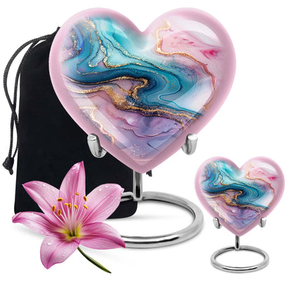 abstract heart memorial urn for women ashes