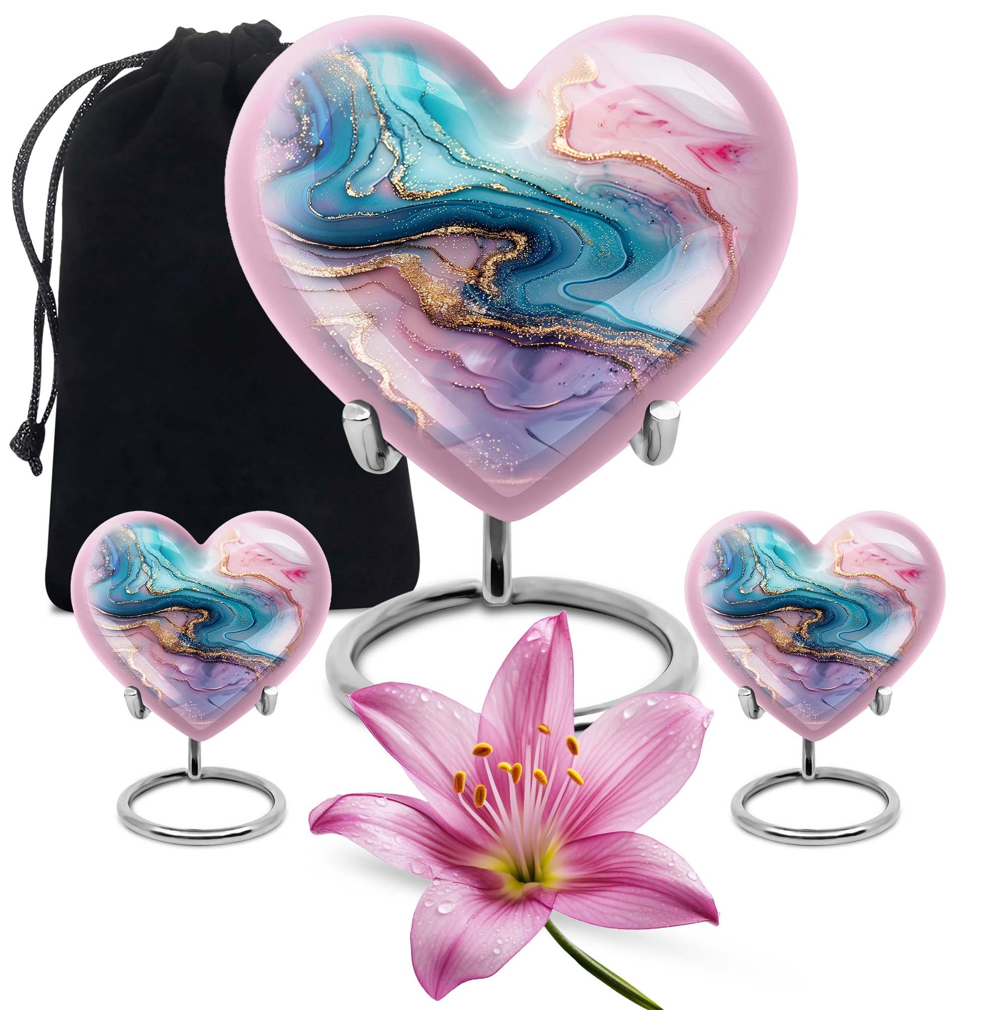 abstract heart memorial urn for women ashes