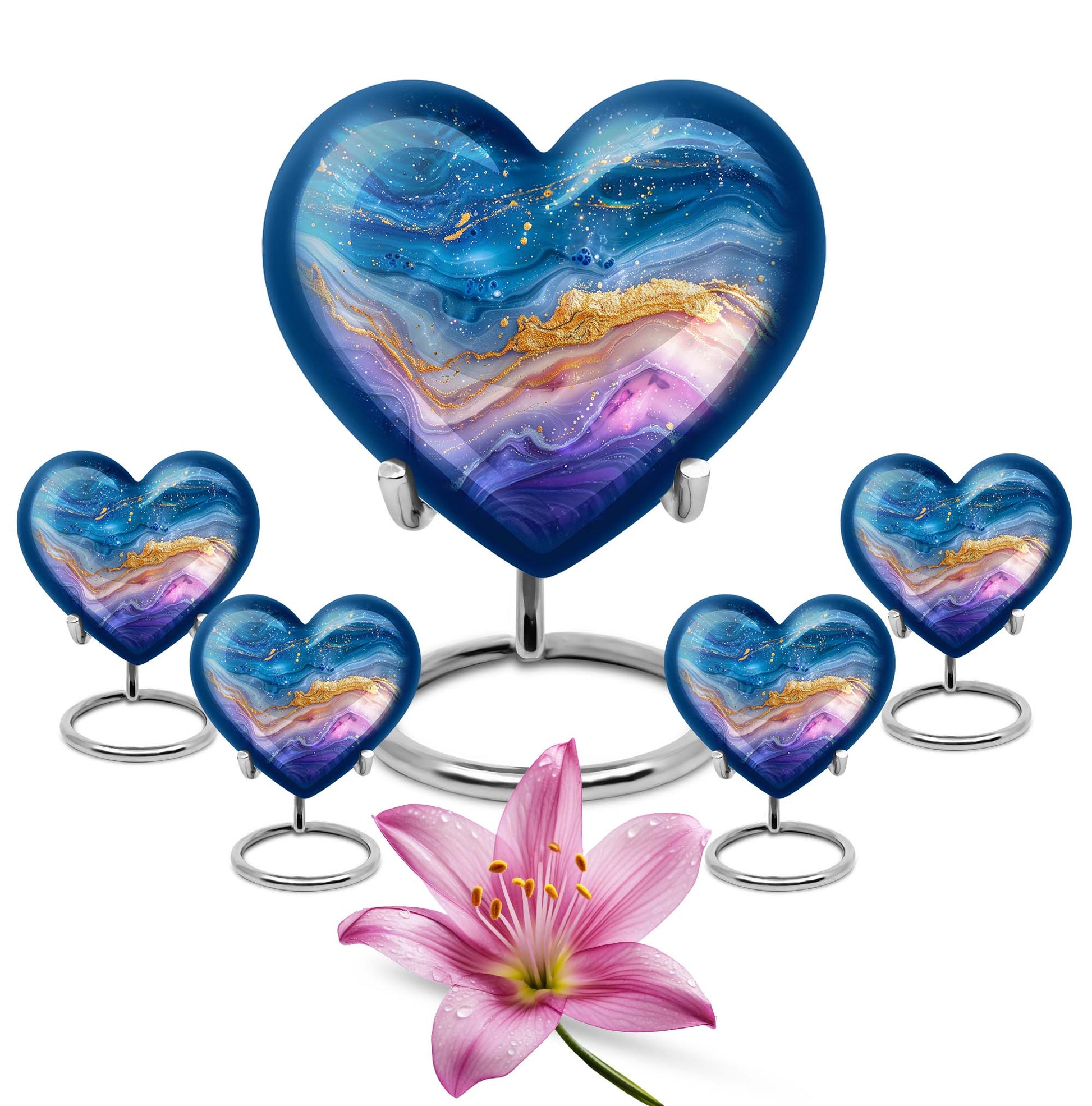 Abstract heart urn for cremation ashes