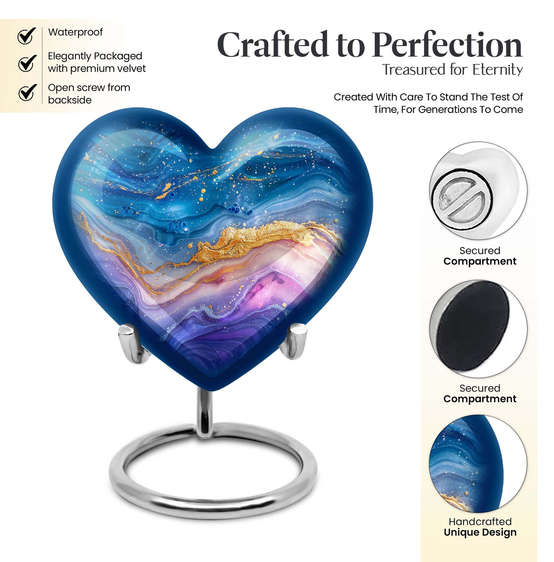 Abstract heart urn for cremation ashes