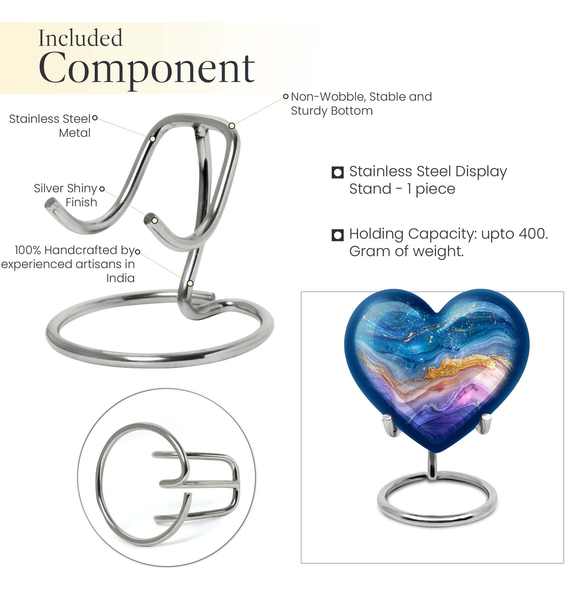 Abstract heart urn for cremation ashes