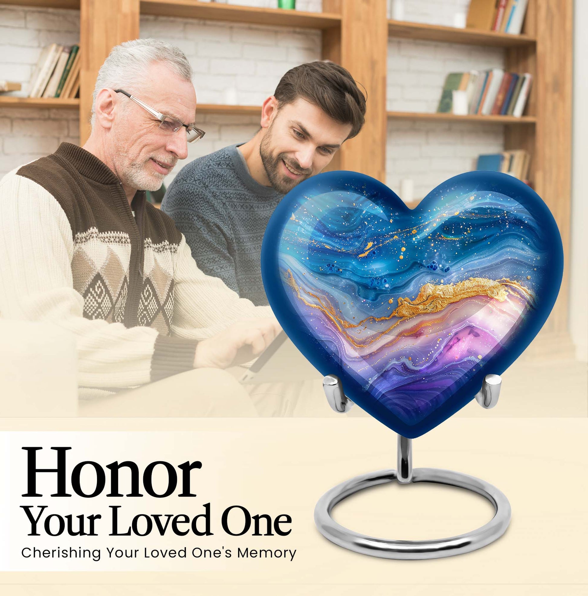 Abstract heart urn for cremation ashes
