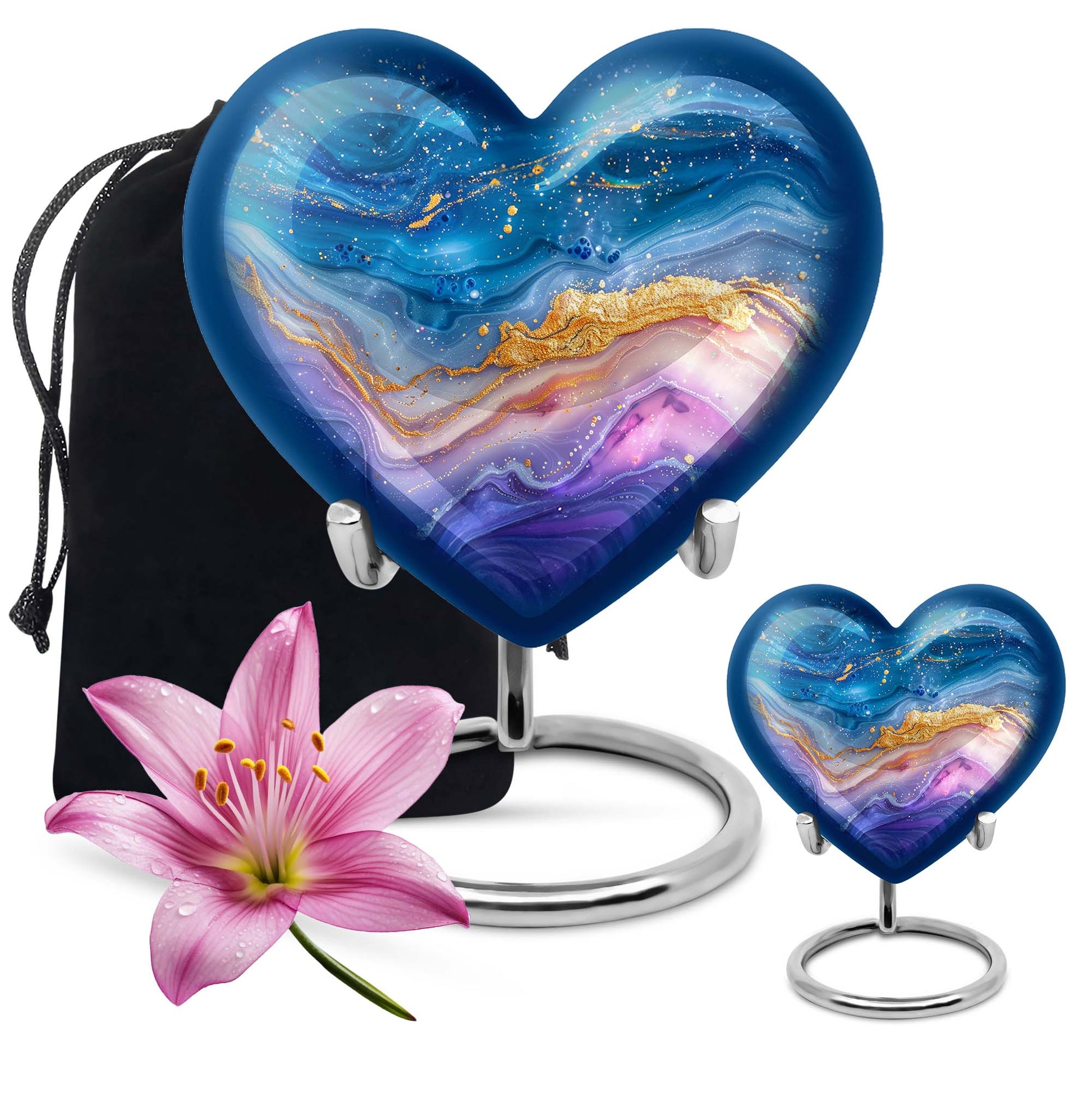 Abstract heart urn for cremation ashes