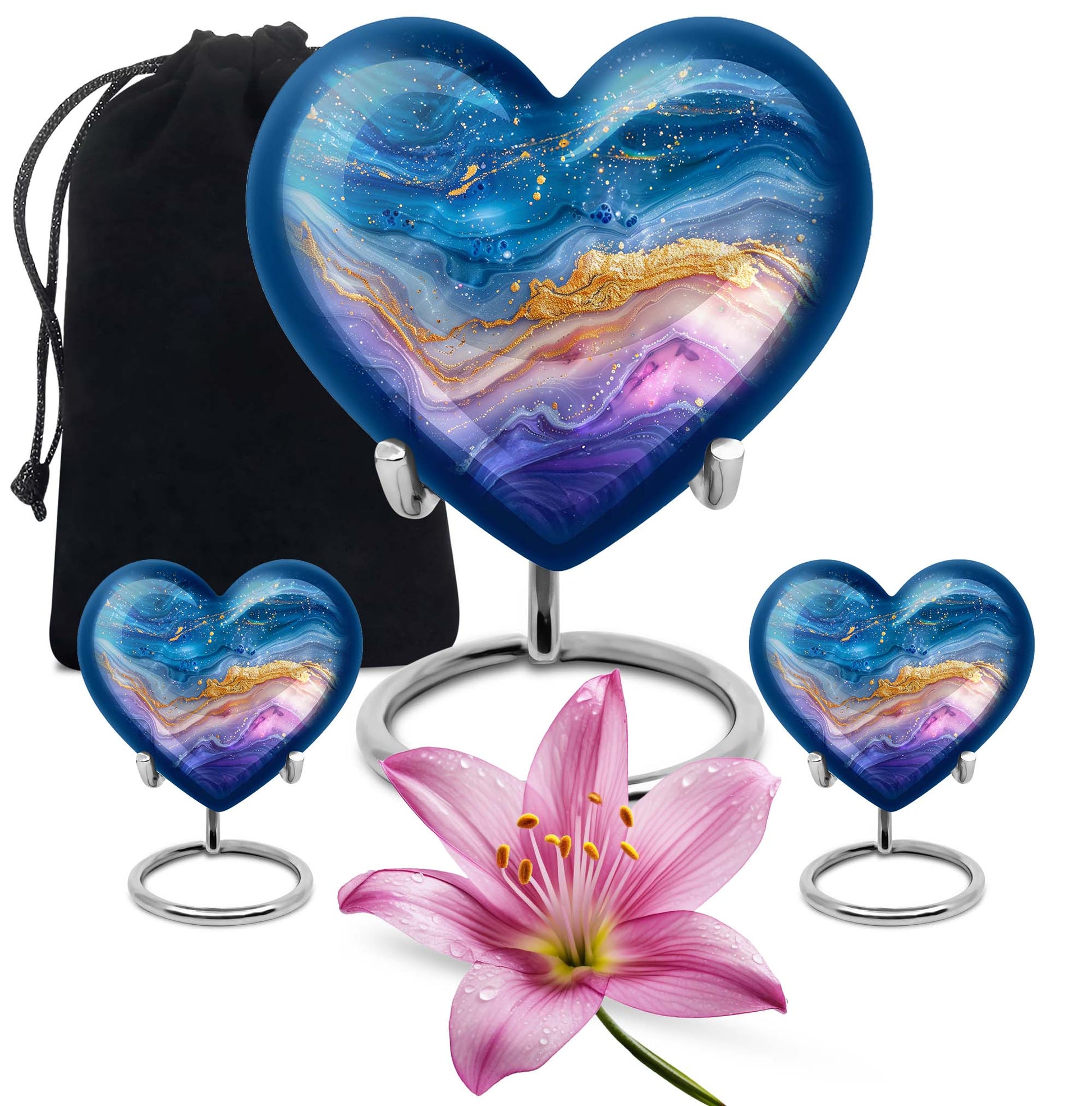 Abstract heart urn for cremation ashes